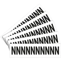 Aufkleber I Buchstabe N, weiß/schwarz, Folie, Schrifthöhe: 30mm, 39x17,7mm,