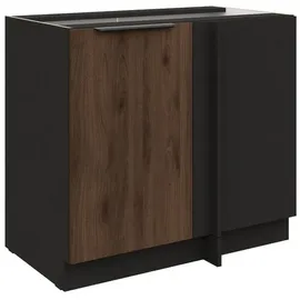 Küchen-Preisbombe Eckunterschrank 105 cm Küche Nussbaum 105 x 0 x 0 cm Schwarz