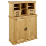 Home Affaire Sekretär HOME AFFAIRE "Konrad", beige (natur), B:89cm H:122cm T:37cm, Sekretäre, Sekretär, Schreibtisch aus Massivholz, mit viel Stauraum, B89 x H122 cm