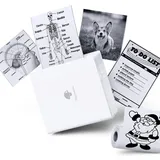 Phomemo M02 Mini Drucker,Bluetooth Taschendrucker,Aufkleber Klein Thermodrucker,Tragbarer Portable Printer,Fotodrucker für Smartphone für Lernen,Studiennotizen,Anatomische Diagramme,Fotos,Weiß