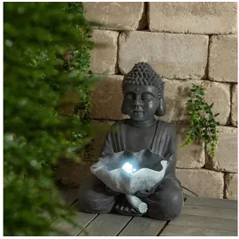 esotec Solarbrunnen Buddha mit Lotusblatt
