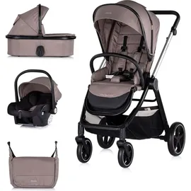 Chipolino Kombikinderwagen 3 in1 Marbella Fußabdeckung Einlage i-Size Babyschale beige