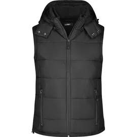 James & Nicholson Damen Kapuzen Steppweste Bodywarmer JN1005 black M