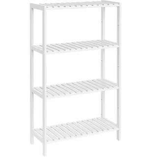 Songmics Badezimmerregal, aus Bambus, 26 x 60 x 100 cm, weiß
