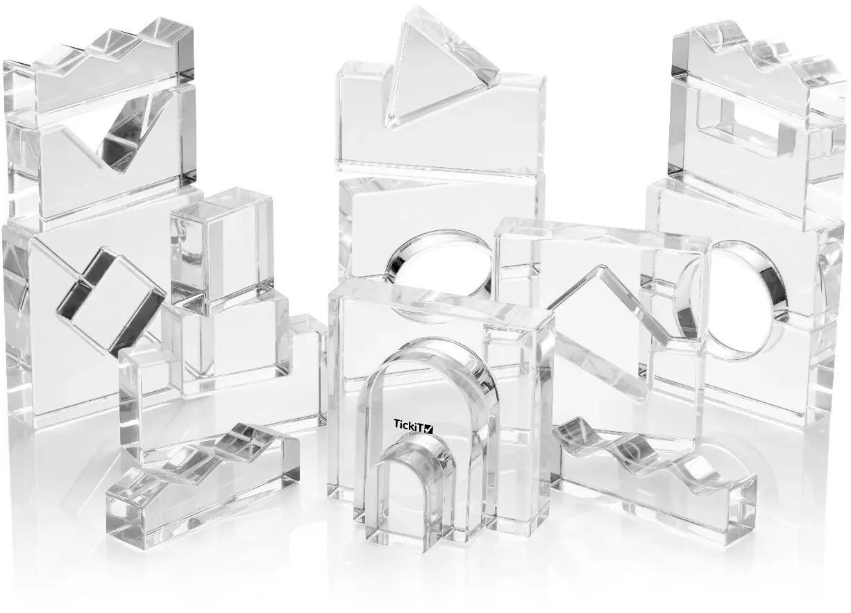 Kristallbausteine transparent 25-teilig 4x4x4 cm Polycarbonat-Kunststoff - tickit Kristallformen - Ff6rdert Feinmotorik, Lernspielzeug