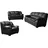 Cotta Polstergarnitur Casino, Sofa Set, 3-2-1 Sitzer, Wohnzimmer Garnitur, (Set, 3-tlg), Sessel, 2-Sitzer, 2,5-Sitzer, hohe Rückenlehne schwarz