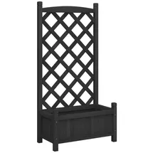 vidaXL Pflanzkübel mit Spalier 60 x 30 cm Schwarz