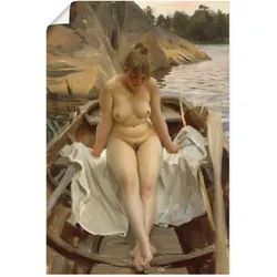 Wandbild ARTLAND "In Werners Ruderboot", beige (farbe bild(er): naturfarben), B:20cm H:30cm T:0,1cm, Papier, Bilder, als Leinwandbild, Poster in verschied. Größen