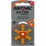 30 x RAYOVAC Extra Hörgerätebatterien Typ 13 - PR48 - Farbcode orange – 1,45 Volt - 30 Stück (5 x 6 Batterien)