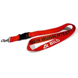Kiwistar UG - 2x Schlüsselband 25 mm - rot - bedruckt mit Ihrem eigenen Schriftzug und Foto - individuell personalisiert - Lanyards Geschenkartikel Wunschtext - für Verein und Konzert - Einheitsgröße