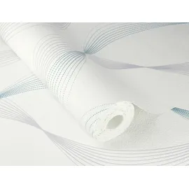 Rasch Textil Vliestapete Grafik 10,05 x 0,53 m 300 g Grau/Weiß/Türkis 475623