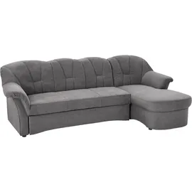 DOMO collection Ecksofa DOMO COLLECTION "Papenburg, zeitlose Rückensteppung, elegante Formensprache, L-Form", grau, B:235cm H:84cm T:140cm, Kunstleder SOFTLUX;Luxus-Microfaser (100% Polyester);Struktur ( 90% Polyester, 10% Polyacryl);Microfaser PRIMABELLE (100%