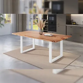 Sam Esstisch Baumkante massiv Akazie natur 220 x 100 weiß NICK