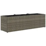 vidaXL Hochbeet mit 3 Fächern Grau 105x30x32 cm Poly Rattan