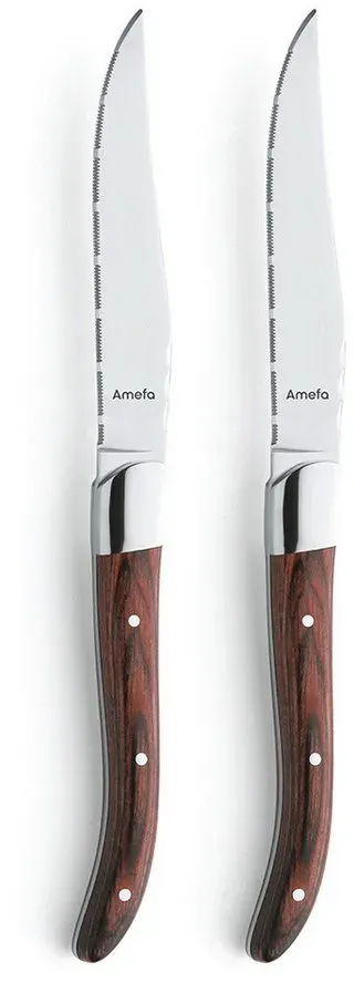 Preisvergleich Produktbild Amefa Steakmesser ROYAL STEAK (2 Stück), holz, hochglanzpoliert braun