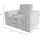 KAWOLA Sessel MADELINE Cord 70 x 80 x 90 cm Grau mit Kissen und Rollen