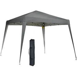 Outsunny - Faltpavillon - 2,4x2,4m - Tragetasche - Stahl - grau