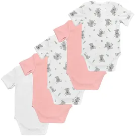 Schlummersack Bio Baby-Bodys kurzarm 5er-Pack in Rosa-Weiß | Gr.: 86