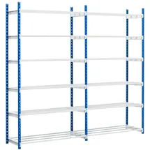 Proregal Fachbodenregal PVC/Stahl/Spanplatte 240x125x50cm Lichtblau/Lichtgrau 6 Ebenen Fachlast 152kg
