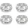 Partydeco Windlicht 4er Set Glas Silber