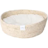 Dehner Premium Lovely Kuschelbett Guter Schlaf, oval, Weiß, Beige