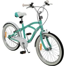 ACTIONBIKES MOTORS Actionbikes Kinderfahrrad Cruiser 20 Zoll, Rosa/Türkis, verstellbar, Seitenständer, V-Brake-Bremsen (Türkis)