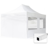 TOOLPORT 3x4,5m Faltpavillon Pavillon Partyzelt Gazebo Stahl 30mm, 4 Seitenteile, weiß