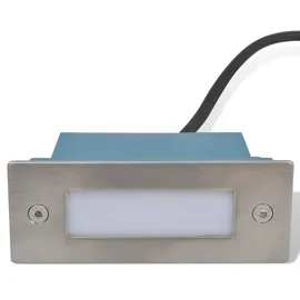 vidaXL LED Wandeinbauleuchten Edelstahl 44x111x56 mm 2 Stk. silber