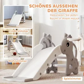 aiyaplay Rutsche 3 in 1 mit Basketballkorb Grau