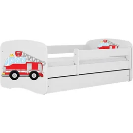 les tendances Kinderbett Feuerwehr 80 x 160 cm MDF weiß