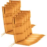 Aspero, Sitzkissen, 8 wasserdichte Stuhlauflagen Hochlehner Sitzpolster Orange (120 x 50 cm)
