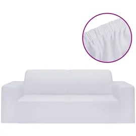 vidaXL Stretch Sofahusse 2-Sitzer Weiß Polyester-Jersey