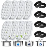 Puppy Kitty Ersatzfilter für Trinkbrunnen für Katzen und Hunde, Trinkbrunnen Filter mit Harz und Aktivkohle für 2L Ultra-Leise Automatischen Wasserspender Wasserbrunnen aus Edelstahl(8 Pack)