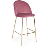 Barhocker Carry aus Samt, Rosa