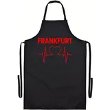 multifanshop Grillschürze - Frankfurt - Herzschlag - Druck rot - Schürze