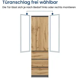 home collective Kleiderschrank 50 x 40 x 180 cm Anthrazit