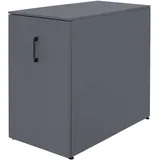 Mendler Aktenschrank HWC-Q27, Büroschrank Stahlschrank, Stützrad Staufächer, Metall 74x43x80cm ~ dunkelgrau