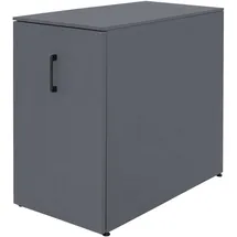 Mendler Aktenschrank HWC-Q27, Büroschrank Stahlschrank, Stützrad Staufächer, Metall 74x43x80cm ~ dunkelgrau