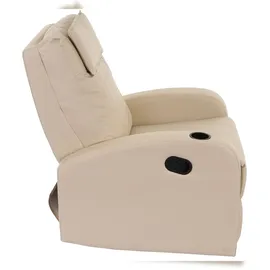 Mendler Fernsehsessel Durham, TV Sessel Relaxsessel Liegesessel, Kunstleder ~ creme