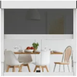 CLIP'N'SHADE Weiß - Aussenrollo gegen Hitze, Jalousie, Sichtschutz und Abdunkelung für Fenster, Hitzeschutz Rollo ohne Bohren (Breite: 110 cm, Höhe: 91-142 cm, Transparent)