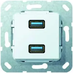 1St. Gira 568403 USB 3.0 A 2fach Gender Changer Einsatz Reinweiß * KEINE Ladesta...