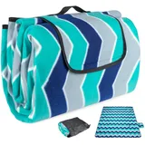 Generisch Picknickdecke Wasserdicht, Picknickdecke 200x195cm XXL mit Wasserdichter PVC-Unterseite & Wärmeisoliert Gepolstert, für Strand, Camping, Park – Blau-Grün