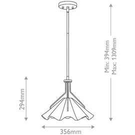 Quoizel Mejia 1-flg. 35,6 cm Messing