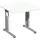 Geramöbel Flex höhenverstellbarer Schreibtisch weiß quadratisch, C-Fuß-Gestell silber 80,0 x 80,0 cm