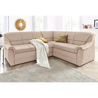 DOMO collection Ecksofa »Lale L-Form«, mit langem Schenkel, wahlweise mit Bettfunktion beige