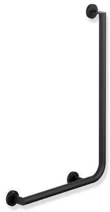 Hewi System 900 Winkelgriff 900.22.10660DC pulverbeschichtet, schwarz tiefmatt, 750 x 500 mm, Ausführung links