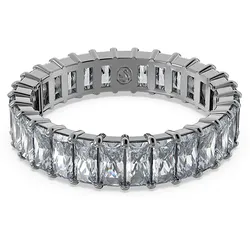 Fingerring SWAROVSKI "Schmuck Geschenk Matrix Ring" Gr. 55, grau (metallfarben, grau, grau), Fingerringe, Damen, 55, Metall, 4,7mm, mit Swarovski Zirkonia (synth.)