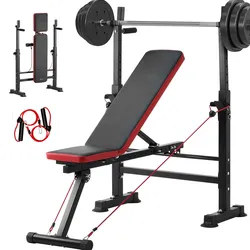 VEVOR Hantelbank Sit-Up-Bank Trainingsbank Krafttraining Einstellbar Faltbar