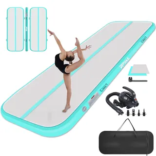 PPXIA Gymnastikmatte Air Matte Track 3M 4M 5M 6M 10/20CM Höhe, Turnmatte Tumbling Matten mit Komplettes Zubehör, Aufblasbar Gymnastik Matten für zuhause Outdoor Yoga