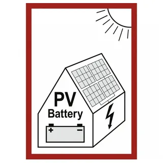 Dreifke Dreifke® Aufkleber, Hinweis auf eine PV-Anlage mit Batteriespeicher, Folie, 105x148 mm